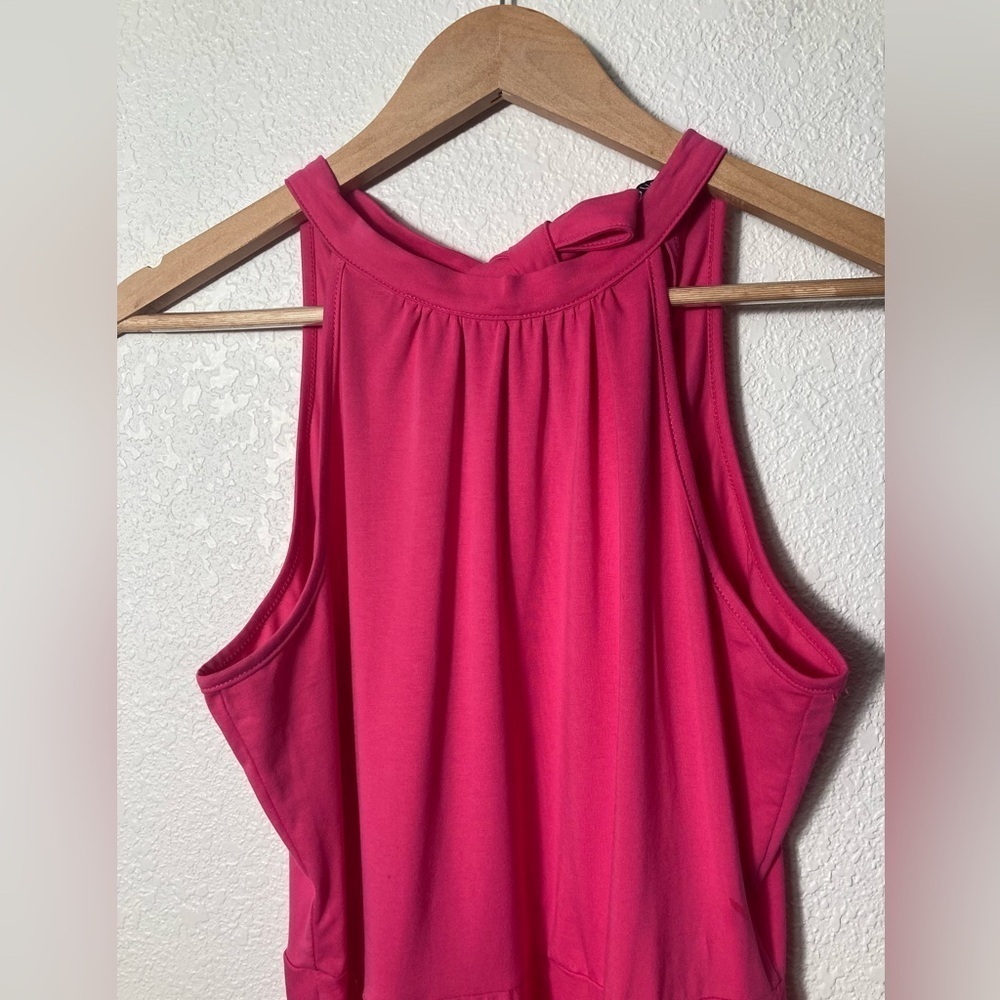 Ouges hot pink halter top dress fit and flare min… - image 2